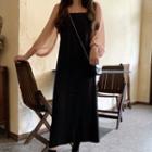 Long Sleeve Loose Blouse / A-line Pinafore Dress