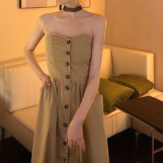 Buttoned Tube Dress