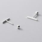 Rod Ear Stud 1 Pair - S925 Silver - One Size