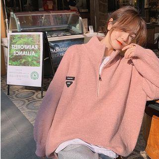 Applique Half-zip Sweater