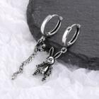 Non-matching Alloy Rabbit Dangle Earring 1 Pair - Silver - One Size