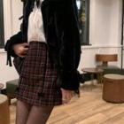 Plaid Mini Skirt / Toggle Jacket