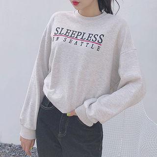 Letter Print Cotton Sweatshirt