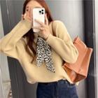 Long-sleeve Leopard Loose-fit Sweater