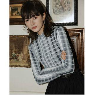 Tie-dye Long-sleeve Slim-fit Top
