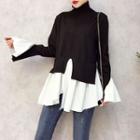 Mock Two-piece Asymmetrical Hem Sweater