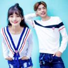 Couple Matching Striped Pullover / Long-sleeve T-shirt