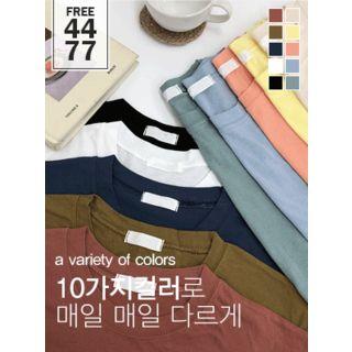 Elbow-sleeve Relaxed-fit T-shirt