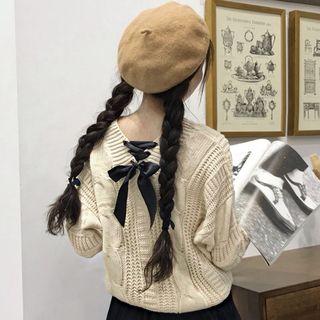 Bow Back Chunky Knit Sweater