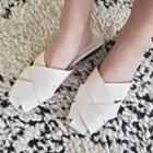 Square-toe Cross-strap Slide Sandals