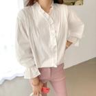 Bell-sleeve Frilled-detail Blouse Ivory - One Size