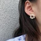 Faux Pearl Ear Stud 1 Pair - S925 Silver Needle Earrings - One Size