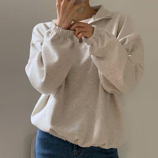 Zip-front Napped Sweatshirt