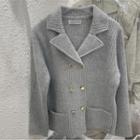 Double Breasted Long-sleeve Cardigan