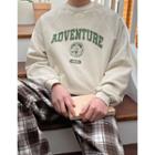 Raglan-sleeve Pigment Letter Sweatshirt