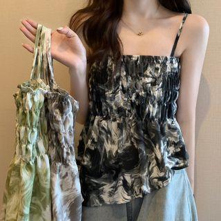 Tie-dye Print Irregular Flowy Camisole Top