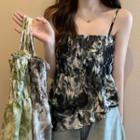 Tie-dye Print Irregular Flowy Camisole Top