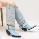 Denim Pointed Tall Boots