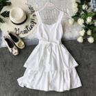 Wide-strap Layered A-line Dress