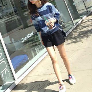 3/4-sleeve Printed Pullover