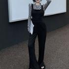 Long-sleeve Checker Print T-shirt / Jumper Pants