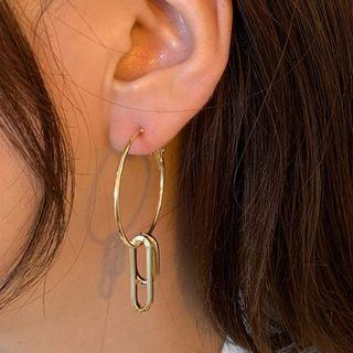Geometric Interlocking Alloy Dangle Earring