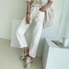 Relaxed-fit Cotton Pants Ivory - One Size