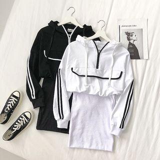 Zip Long-sleeve Hooded Dress