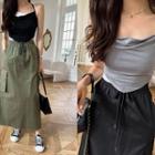 Strappy Lace-up Back Scarf Top