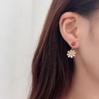 Alloy Flower & Ladybird Dangle Earring 1 Pair - One Size