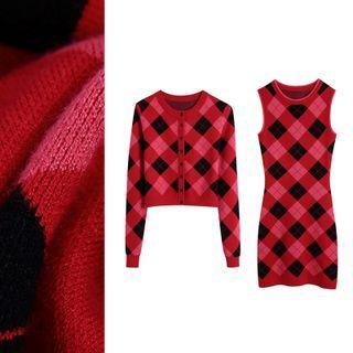 Argyle Cardigan / Tank Dress