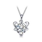 925 Sterling Silver Twelve Horoscope Taurus Pendant With White Cubic Zircon And Necklace