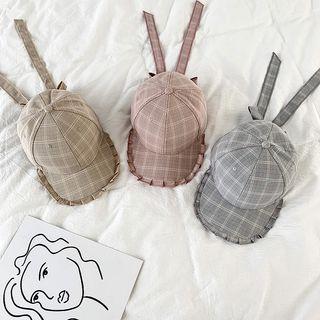 Plaid Bow-accent Baseball Cap