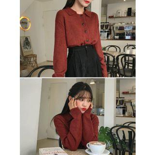 Collared Dip-back Cardigan
