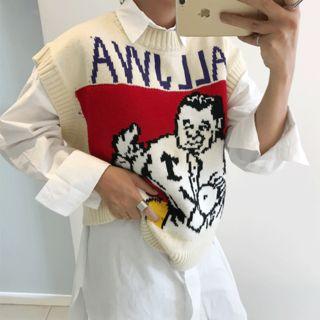 Round-neck Printed Vest