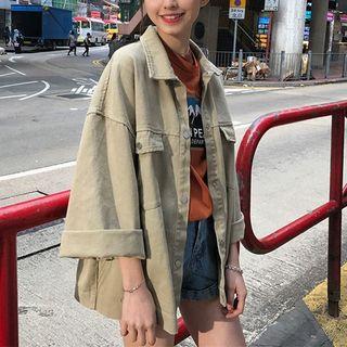 Plain Denim Jacket 9016 - White - M