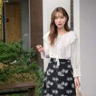Off-shoulder Ruffled Lace Top
