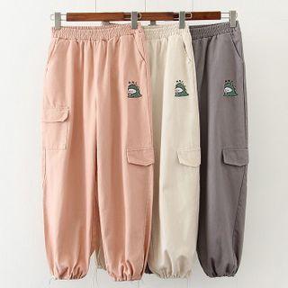 High-waist Printed Cargo Jogger Pants