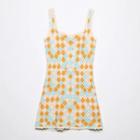 Wide Strap Crochet Mini A-line Dress