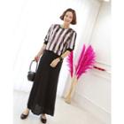 Drawstring-waist Linen Blend Maxi Skirt
