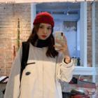 Color-block Loose-fit Jacket Khaki - One Size