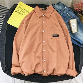 Lettering Pocketed Shirt