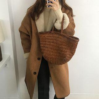 Fleece Panel Single-breasted Coat / Jacket