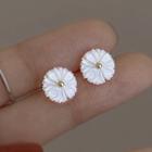 Flower Shell Sterling Silver Earring 1 Pair - White - One Size