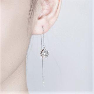 Cutout Threader Earring Silver - One Size