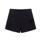 Buttoned Woolen Shorts