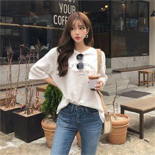 Letter Print M Lange T-shirt