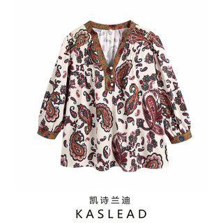 Paisley Print V-neck Tunic