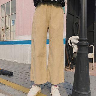 Elasticized Waist Wide-leg Cropped Pants