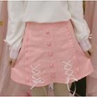 Lace Up A-line Mini Skirt